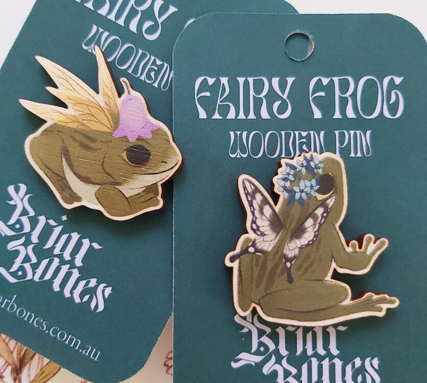 Fairy frog pins